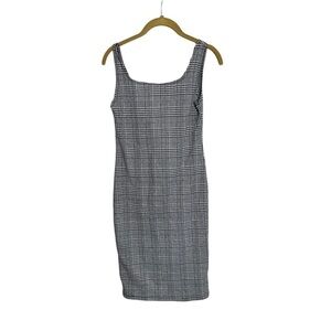 Popular Basics Black Plaid Mini Dress Small